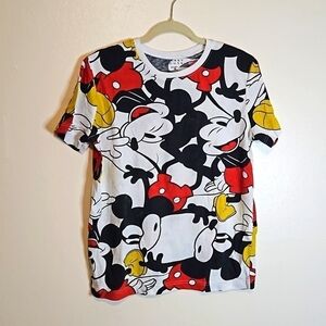 Disney Mickey Mouse T-Shirt Unisex White Black Red Yellow Medium